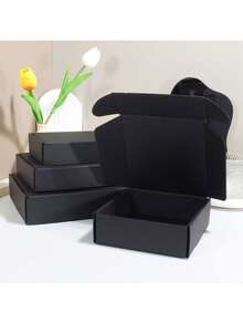 2pcs/Black Express Packaging Box Packaging Material Aircraft Box Corrugated Paper Box Postal Paper Box Packaging Box Gift Box Tile Box Express Box Packaging Box - Black Card - View 8