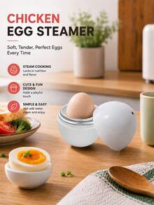 Teckwe Single Egg Microwave Cooker Food‑Grade Material Portable Egg Shaped Design Quick Breakfast Making Tool For Kitchen Use - one size fits all - View 3