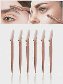 1/6/12/24/30/60PCS Coffee Color Eyebrow Trimmer & Shaver Set, Eyebrow Trimmer & Shaver, Exfoliating & Depilatory Tools, Eyebrow Blades, Christmas Gift, Cosmetics, Makeup Tools, Travel, Travel Essentials - brown - View 19