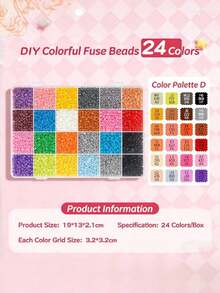 24 Colors MARD Fusion Beads Refill Pack, 2.6mm, Educational DIY Craft Supplies - Multicolor - View 9
