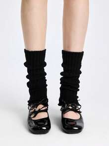 ROMWE Goth 3-Pack Ladies Black Solid Color Leg Cover - Black + Black + Black - View 4