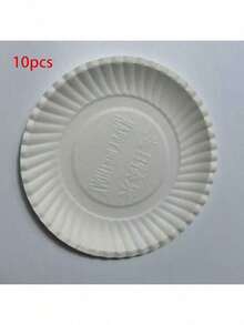 10/50/100 White Paper Plates, Perfect For Birthday Parties, Durable Cake Tableware, 6-Inch White Round Party Plates, Ideal For Birthdays, Cakes, And Barbecues - White - View 10