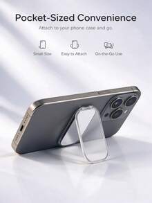 Foldable Phone Mirror Stand, Adhesive Back Sticker Phone Kickstand With Clear Makeup Mirror, Ultra Thin PU Leather Phone Grip Holder, Slim Multi-Angle Desktop Stand, Universal Compatible With Iphone Android, 8 Colors Travel Accessory - B - View 8