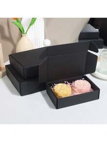 2pcs/Black Express Packaging Box Packaging Material Aircraft Box Corrugated Paper Box Postal Paper Box Packaging Box Gift Box Tile Box Express Box Packaging Box - Black Card - View 9