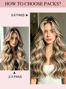 10片裝 25克 Balayage Remy #P6/613/T4 巧克力棕至栗棕與漂染金髮色 22英吋貼片式接髮 柔軟絲滑直髮 真人真髮 自然貼片接髮 女款 - S6/613T4 - 查看 7