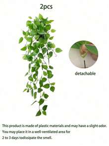 1/2pcs Artificial Hanging Plants With Pots, Wall Hanging Shelf Decor, Suitable For Indoor, Outdoor, Living Room Shelf Decoration, Home Decor, Room Decor, Garden Decoration, Wall Decoration - Green Ivy a - View 11