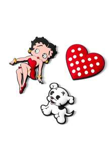 Betty Boop x SHEIN 3 ملصقات ثلاجة إبداعية، ديكورات الثلاجة، مناسبة للمطبخ وسبورات المكتب البيضاء - Betty Boop - مشاهدة 4
