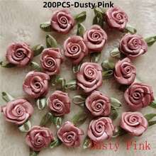 Mini Handmade Roses Flower Artificial Satin Ribbon Rosettes Fabric Appliques For Wedding Decoration Craft Sewing Accessories - Multicolor - View 29
