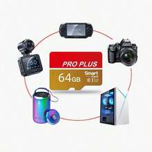 高速紅金記憶卡 256GB 128GB 64GB 32GB 附轉接卡，高速快閃 TF 卡 A1 C10 認證記憶 TF 卡，適用於安全監控／平板電腦／相機／手機／筆記型電腦／汽車音響／遊戲主機／音訊設備 - 紅金 - 查看 4