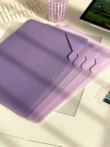 5 Packs Gradient L Type File Folders, Heavy Duty Plastic Document Organizer For Student Papers, Home Office & School Supplies - Multicolor - View 4