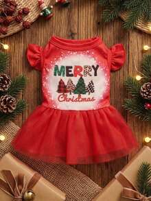 PETSIN Christmas Red Mesh Princess Dress For Pets - Multicolor - View 4