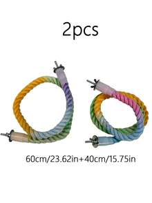 Gradient Color Suction Cup Parrot Climbing Rope, Flexible Steel Wire For Custom Shaping,Window Viewing, Suitable For Bird Standing, Scratching And Entertainment, Bird Toy, Back To School Season, Bird Game - A+B - View 10