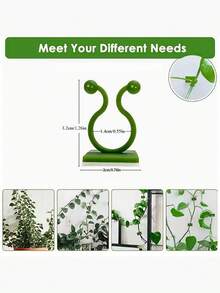 攀爬植物夾套組，牆面植物夾，攀爬植物支撐夾，藤蔓植物掛鉤，綠色植物藤蔓夾，牆面植物支撐夾，綠樹藤蔓固定夾，攀爬掛鉤，綠色無縫環狀植物固定裝置 - 彩色 - 查看 3