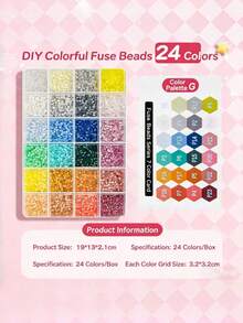 24 Colors MARD Fusion Beads Refill Pack, 2.6mm, Educational DIY Craft Supplies - Multicolor - View 11