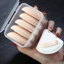 5pcs Round Shape Portable Foundation Powder Puff Drop Shape Beauty Makeup Sponge Blender With Container Triangle Make Up Cosmetic Puff With Case Cushion Puff With Box For Travel Women Makeup Tool,Makeup,Cheap,Room Decor,Vanity,Travel,Bedroom,Makeup - Pink - View 5
