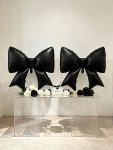 Bow-Shaped Aluminum-Foil Balloons, Suitable For Birthday Parties, Engagement Ceremonies, Girl-Themed Banquets, And Store Interior Decoration Setups. - 2 38-inch solid color bows. - View 14