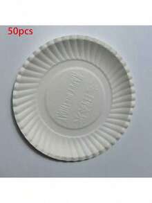 10/50/100 White Paper Plates, Perfect For Birthday Parties, Durable Cake Tableware, 6-Inch White Round Party Plates, Ideal For Birthdays, Cakes, And Barbecues - White - View 8