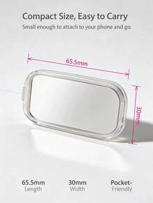 Foldable Phone Mirror Stand, Adhesive Back Sticker Phone Kickstand With Clear Makeup Mirror, Ultra Thin PU Leather Phone Grip Holder, Slim Multi-Angle Desktop Stand, Universal Compatible With Iphone Android, 8 Colors Travel Accessory - B - View 10