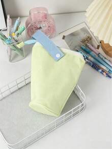 Macaron Color Block Foldable Pencil Case, Large Capacity Durable Stationery Organizer For Desk Office Use, Perfect Gift For Friend Family Bestie - multicolor - View 11