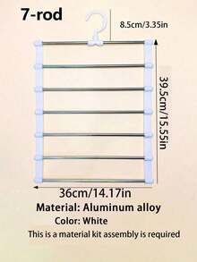 Multi-Layer Multi-Function Pants Hanger - Space-Saving Foldable Design For Effective Closet Organization, Plastic Organizer For Jeans, Leggings And Casual Pants, Non-Slip Home Pants Rack, Ideal For Valentine's Day, Mother's Day, Dorm Room - White - View 9
