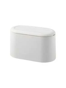 1 st mini kompakt plastpapperskorg med dubbla fack och trycköppningslock, lukttät tätning, för kontor, hem, skrivbord, bordsyta och studierum, hållbar, lätt, lätt att rengöra, utrymmesbesparande, multifunktionell nödvändighet - Multifärgad - Visa 7