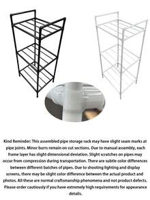1pc Space-Saving Tall Metal Storage Rack, Bathroom Shelf, Shower Caddy, Multi-Tier Floor Standing Bathroom Organizer, Bookshelf, Storage Shelf, Movable, Easy Assembly, Suitable For Bathroom, Kitchen, Office, Study, Living Room, Holiday Gift - Multicolor - View 6