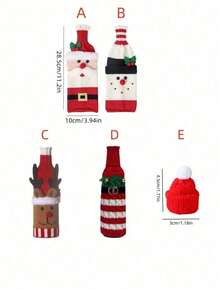 1pc Santa Claus & Snowman Bottle Cover, Holiday Restaurant Decoration - View 12
