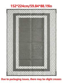 5ft X 8ft Waterproof Outdoor Rug, Reversible Plastic Straw Indoor Outdoor Patio Carpet For RV, Porch, Deck, Backyard, Camper, Balcony, Picnic, Grey And White - multicolor - View 10