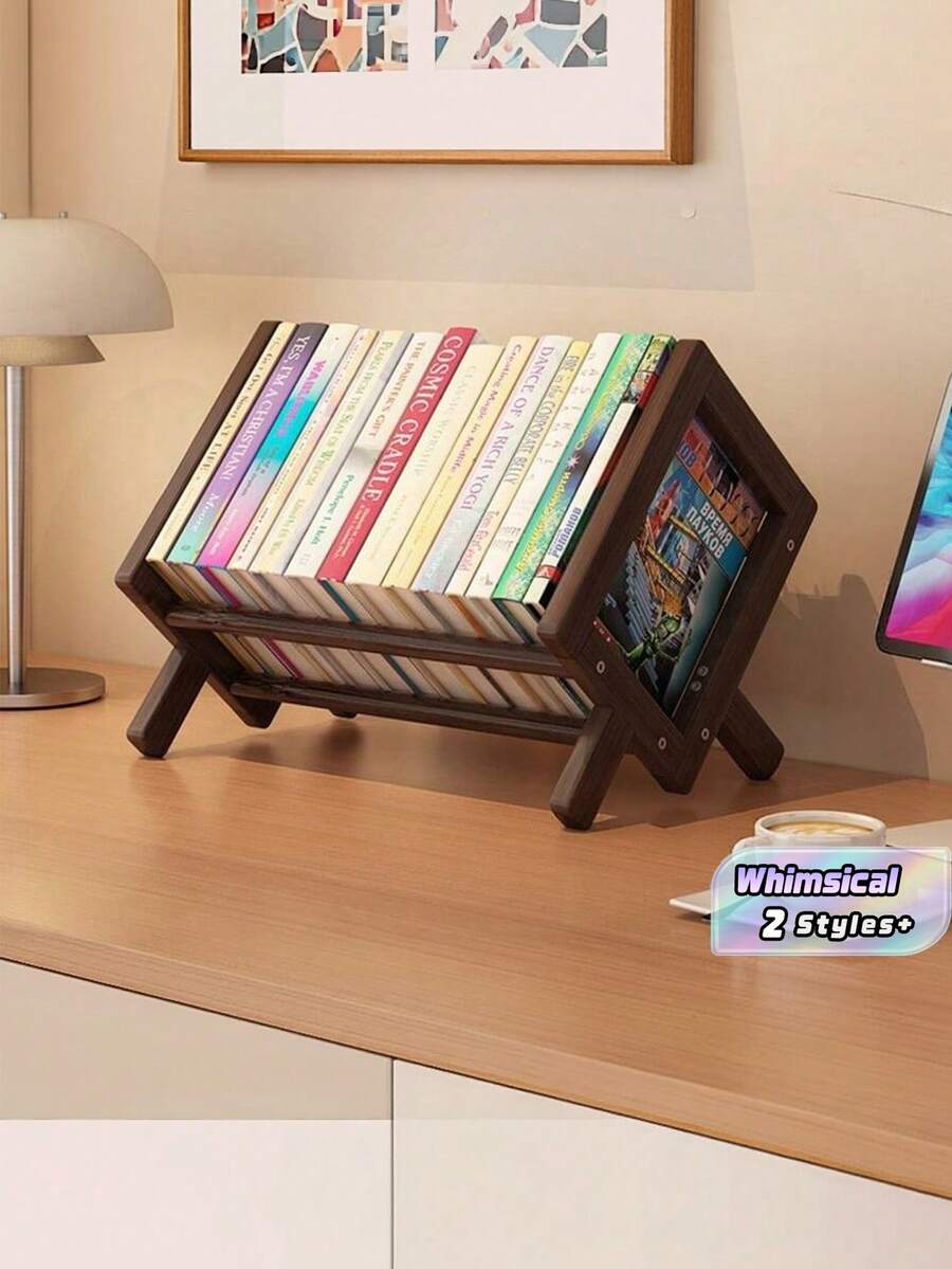 Desktop Bookshelf, Desk, Small Storage Rack, Home Student Storage Rack, Office Bookshelf, Simple And Modern - multicolor - View 1