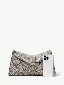 Maija Women's Fashionable, Elegant, Simple, Classic Versatile Animal Pattern Pattern PU Flip Clutch Bag, Daily Commute Dating Afternoon Tea - Serpentine 1 - View 5
