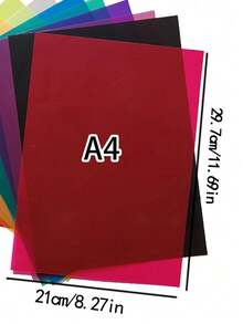 10pcs 0.3mm Colored PVC Transparent Plastic Sheets, Colored Plastic Film Sheets, Transparent Plastic Sheets For Handcraft DIY (All Transparent Plastic Sheets Have Protective Film On Both Sides, Please Remove Before Use) - A4 - View 2