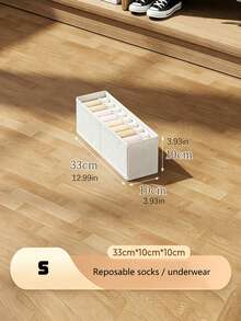 1 Pc,S/M,Storage Box, Clothing Storage Container, Household Clothing Organizer, Drawer-Style Storage Basket, Large Capacity Design - Beige - View 4