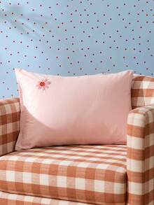 Joivida 2Pcs Polyester Embroidered Envelope‑Closure Pillowcases Smooth Breathable Polyester Bedding Pillow Protector Case With Envelope Closure (No Insert) - Pink - View 2