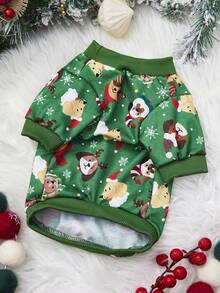 PETSIN 1 Pc Christmas Dog Head Wearing Christmas Hat Snowflake Pet Christmas Skin Friendly Breathable Pet Clothes - Multicolor - View 6
