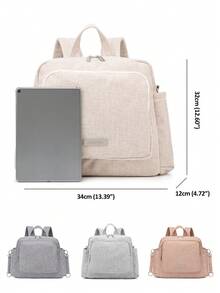 SHEIN 1 Extra-Capacity Multi-Functional Mommy Diaper Backpack, With 2 Stroller Straps, Ideal For Travelling And Picnics - Multicolor - View 2