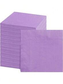 20/60/100 Pcs,Purple, Cocktail Napkin, 5*5 Inches, Disposable Napkin, Suitable For Dinner, Wedding, Birthday Party, Bridal Party, Banquet And Other Events - purple - View 2
