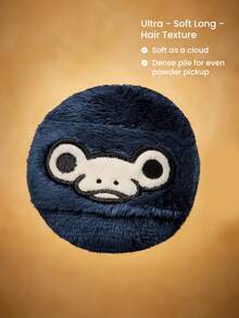 Fantastic Beasts X SHEIN Classic Animation Embroidered Plush Puff, Soft Long-Haired Makeup Sponge, Suitable For Loose Powder, Gently Care For Sensitive Skin - Navy Blue - View 2