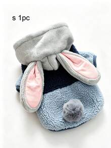1Pc Bunny Ear Pet Costume, Fleece Warm Dog Coat, Cute Rabbit Outfit For Small Dogs & Cats, Autumn Winter Pet Party Apparel - Multicolor - View 15