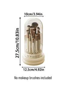Joivida 1 PC Wadah Penyimpanan Kuas Makeup Plastik dengan Penutup Kubah Transparan Anti Debu, Pengeringan & Pengorganisasian Multi-Sekat, Aksesori Meja Rias Bergaya untuk Meja Rias Kamar Tidur dan Penyimpanan Kosmetik di Meja Countertop - MultiWarna - View 10
