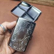 Vintage Metal Cigarette Case - Portable Men's Cigarette Case, Holds 16 100mm Cigarettes, Credit Card Holder, Neutral Safety Wallet (Silver) - Multicolor - View 8