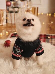 PETSIN 1 Pc Christmas Cat Print Sweatshirt For Dogs & Cats - Multicolor - View 5