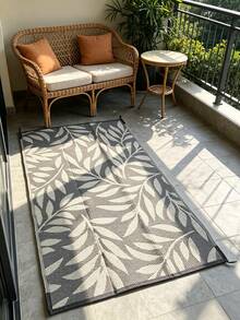 5ft X 8ft Waterproof Outdoor Rug, Reversible Plastic Straw Indoor Outdoor Patio Carpet For RV, Porch, Deck, Backyard, Camper, Balcony, Picnic, Grey And White - multicolor - View 5