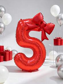 Numeric Foil Balloons, Ideal For Indoor‑Scene Decorations For Birthdays, Anniversaries And Theme Parties. Can Be Used As Tabletop Ornaments And Focal‑Point Decorations For Venues. Popular Decorative Items For Theme Celebrations. - 32 inch red + 21 inch butterfly - View 1