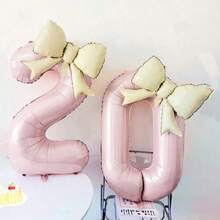Ins-Style Balloons, Perfect For Coming-Of-Age Ceremonies, Birthday Banquets, Birthday Celebrations, Anniversaries, Proposal Decorations And Many Other Occasions. - Pink White - View 6
