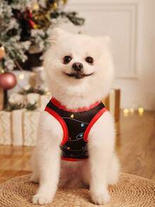 PETSIN 1pc Christmas Lights Cat Vest Lightweight & Breathable Pet Harness - Multicolor - View 8