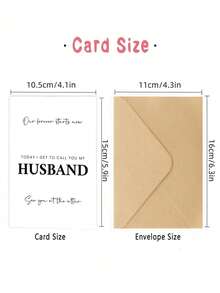 1pc Romantic Wedding Groom Card - Elegant, Heartfelt Message Include, Perfect Gift From Brideg - multicolor - View 5