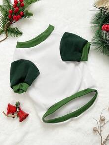 PETSIN 1 Piece Of Green Christmas Tree, Five Pointed Star, Red Christmas Socks, Gingerbread Man Pattern Print, Soft And Comfortable, Warm Pet Clothes - Multicolor - View 11