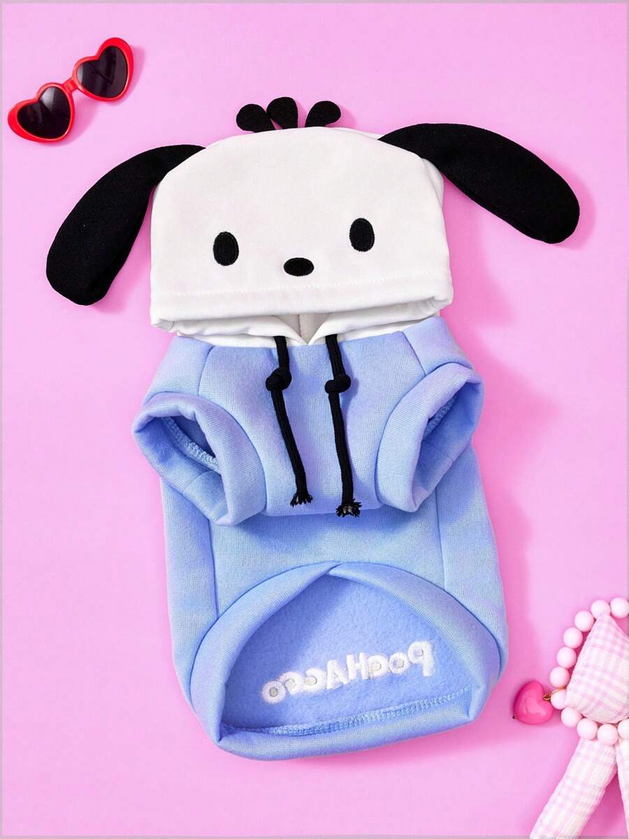 HELLO KITTY AND FRIENDS | PETSIN 1件 3D下垂耳狗狗連帽寵物衛衣,卡通狗狗造型變身裝,貓狗通用服飾,小動物春秋療癒風拍照裝,可愛百搭居家散步穿搭 - 藍色 - 查看 1