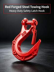 Red Forged Steel Clevis Slip Hook With Safety Latch, Heavy‑Duty Lifting Towing Hook For Off‑Road Vehicle Recovery, Hoist Rigging Use - multicolor - View 6