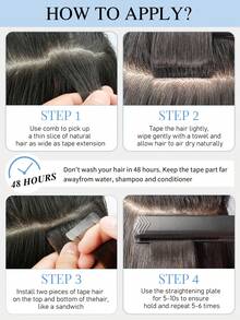 60片膠帶式接髮 真人頭髮，#P18/22 髒金色亮色漂染金 直髮 Remy Hair，14-22英吋，絲滑無縫隱形粗尾髮束，適合細髮增加豐盈感，專業沙龍與日常造型適用於女性與女孩 - SP18/22 - 查看 7